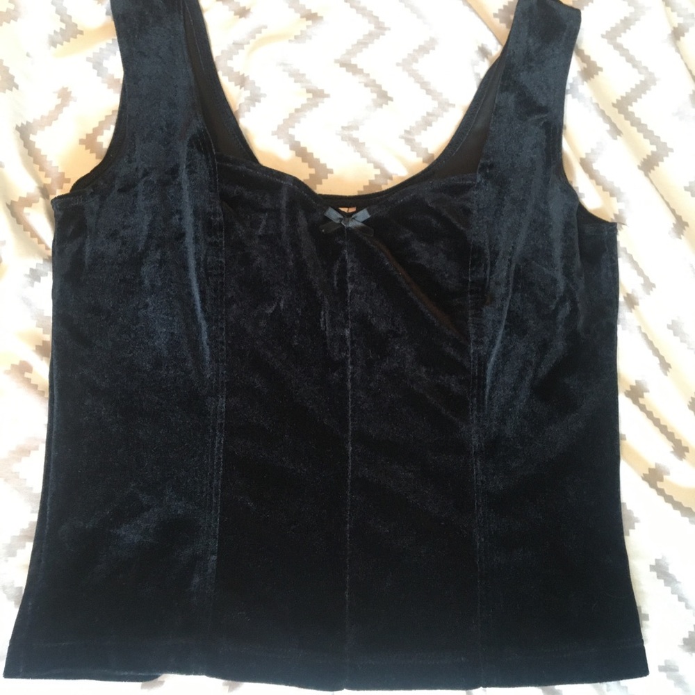 Vintage 90s Black Velvet Cropped Top
